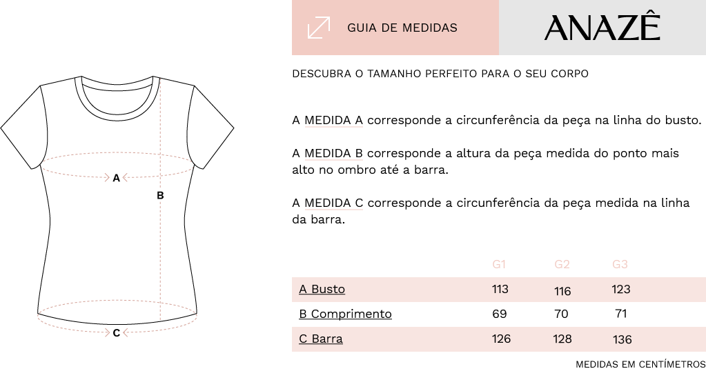 Tabela de Medidas